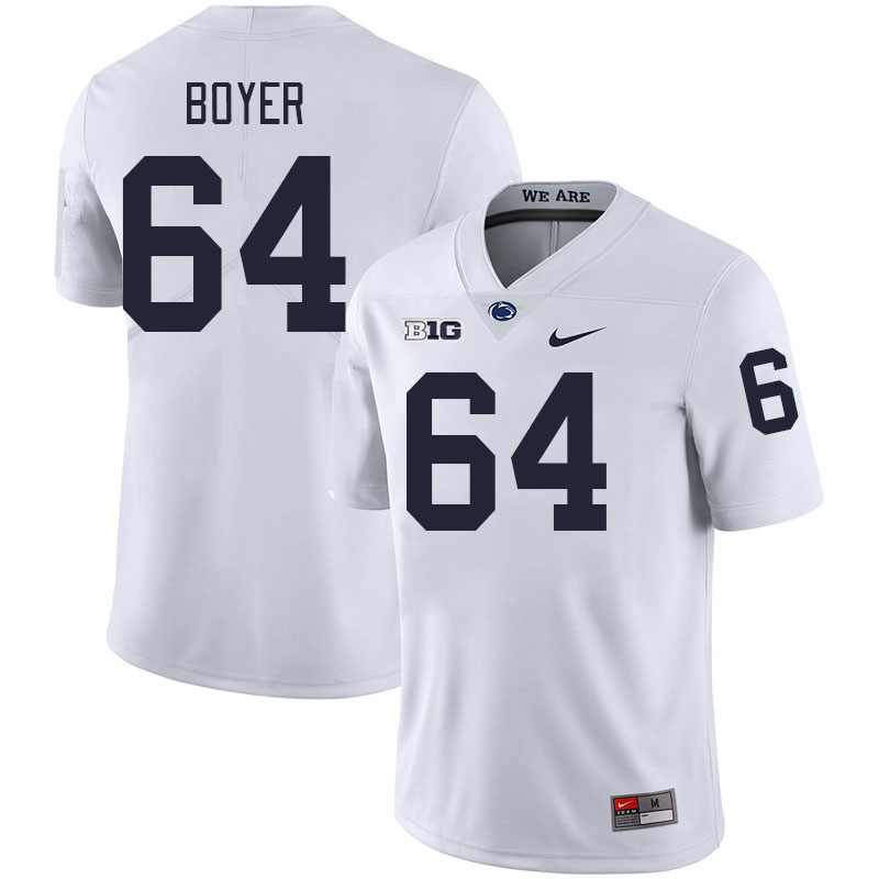 Men #64 Eagan Boyer Penn State Nittany Lions College Football Jerseys Stitched-White